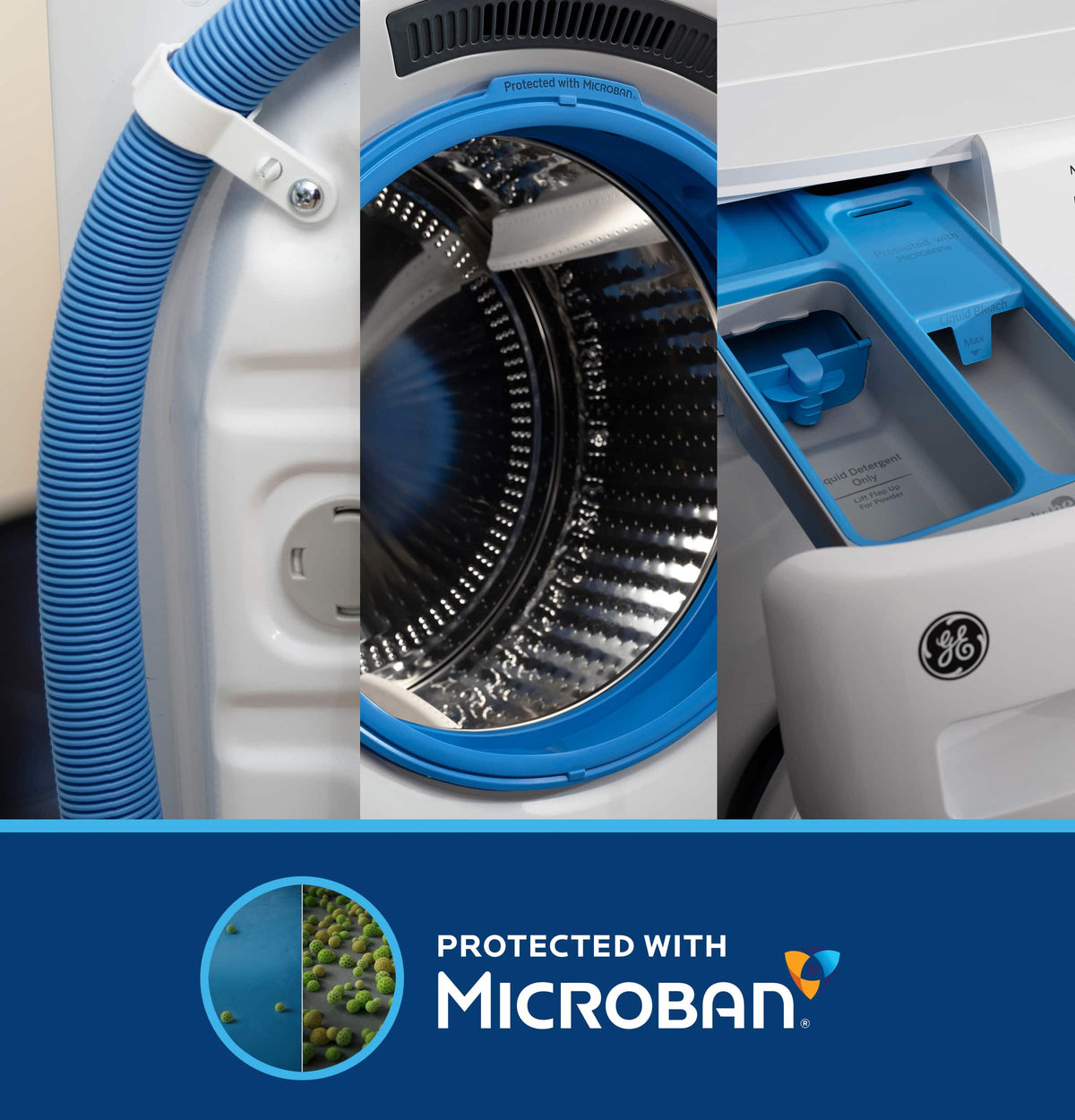 GE - 4.6 Cu. Ft. High-Efficiency Stackable Smart Front Load Washer with Microban Antimicrobial Technology - White