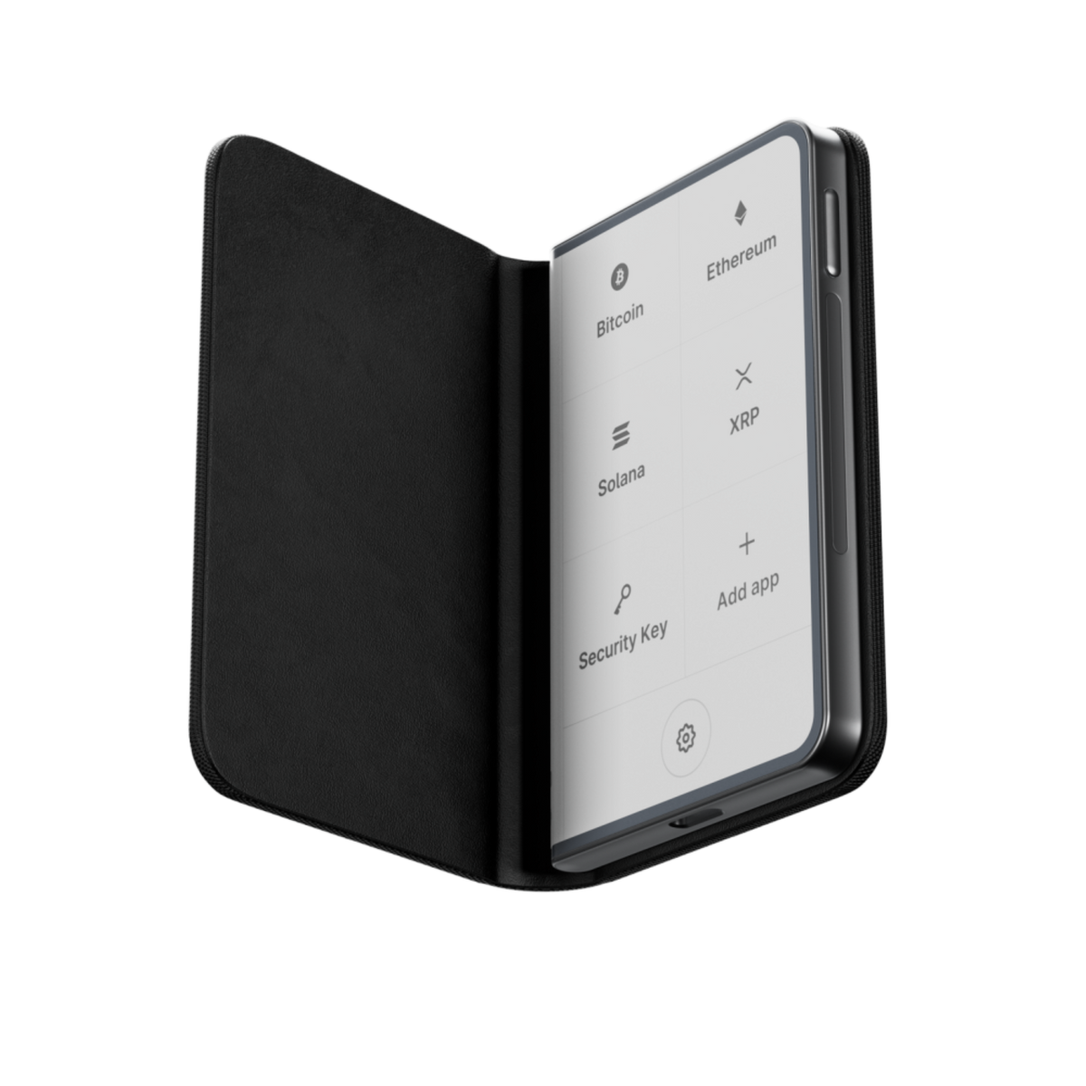 Ledger - Stax Crypto Hardware Wallet with Folio and Recovery Key - Curved E Ink Touch Screen - Bluetooth - Dark Gray