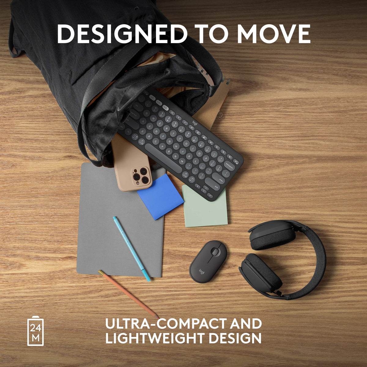 Logitech - Pebble Mouse 2 M350s Slim Lightweight Wireless Bluetooth Optical Silent Ambidextrous Mouse with Customizable Buttons - Wireless - Graphite