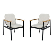 Outdoor Dining Chair - Beige / Black / Teak