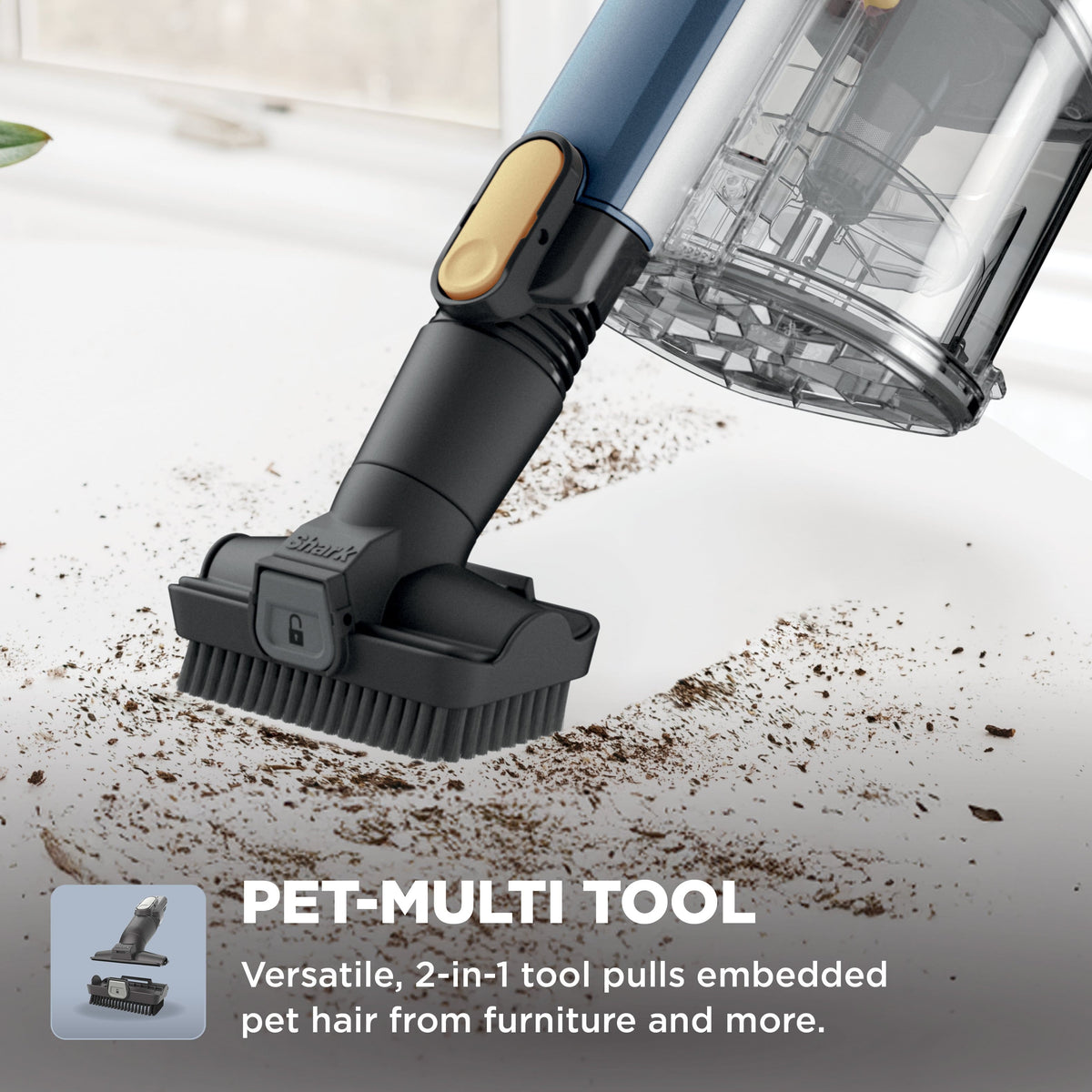 Shark - Cordless Pet, Cordless Stick vacuum with XL Dust Cup and LED Headlights, up to 40 min Runtime - Moonlight Blue