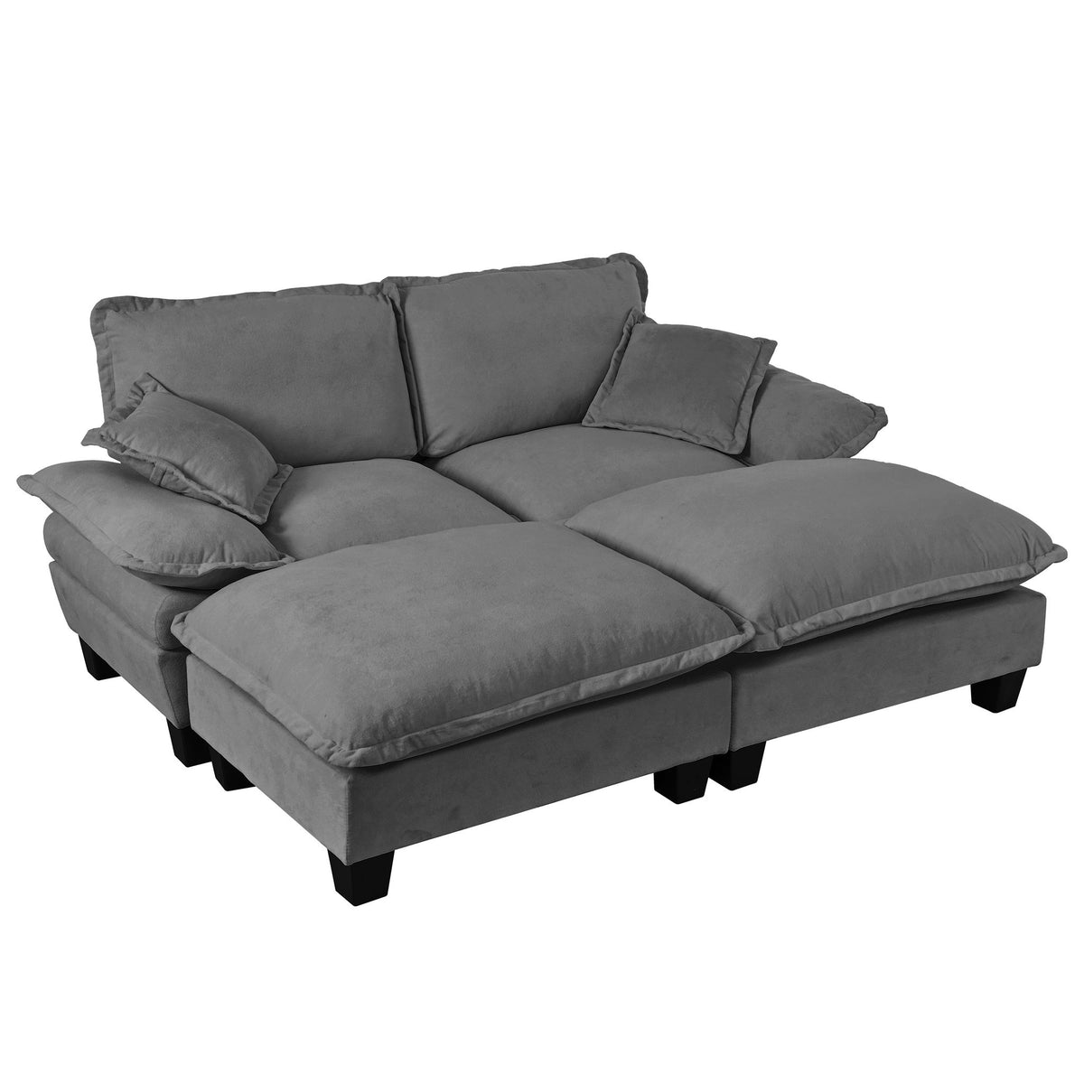 Sofá seccional modular con otomana y cojines móviles