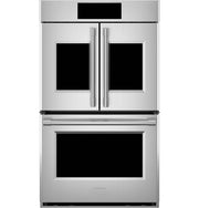 Monogram - Statement 30" Smart Built-In Double Electric Convection Wall Oven with Air Fry and Digital Recipe Box - Stainless Steel