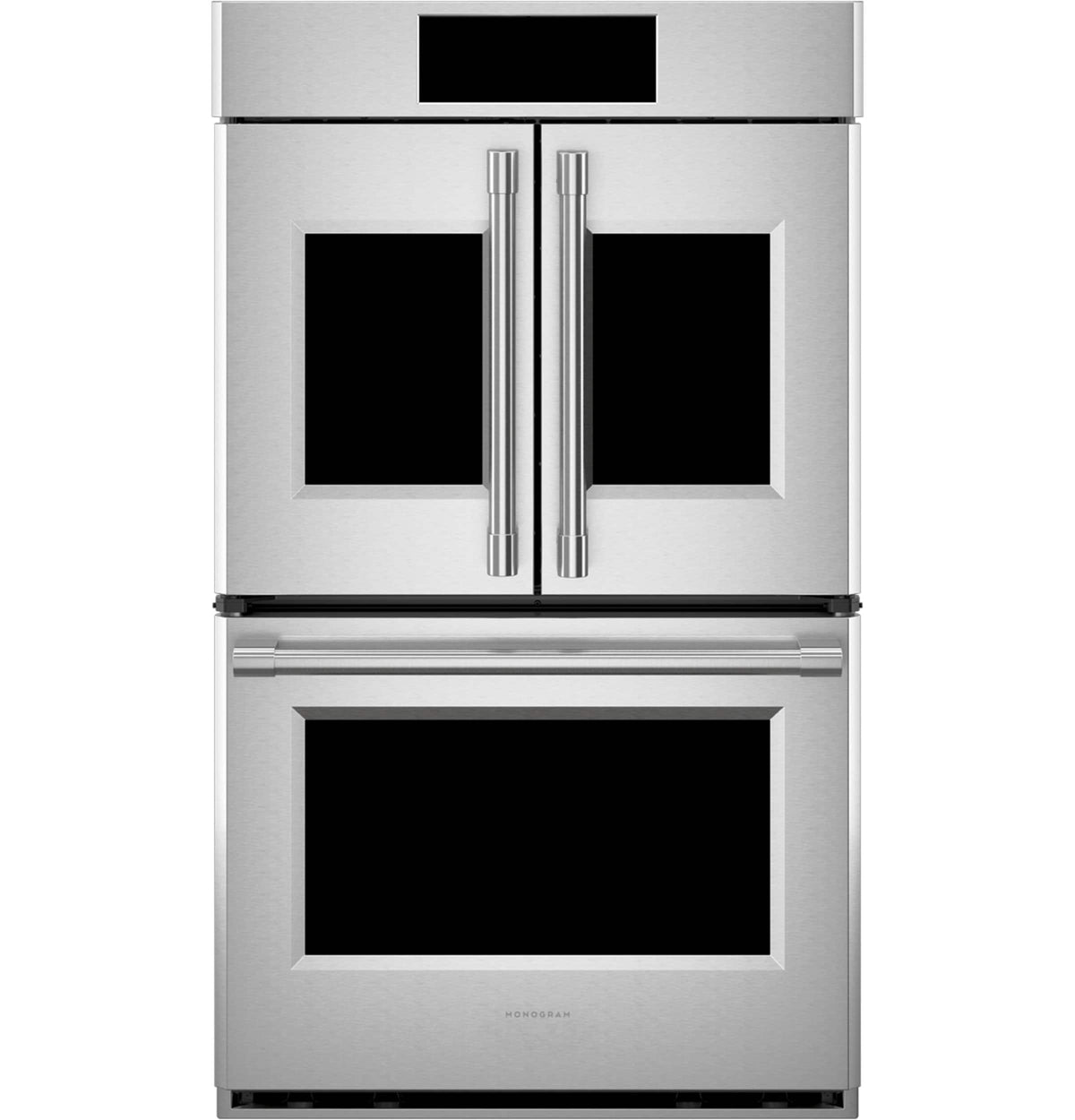 Monogram - Statement 30" Smart Built-In Double Electric Convection Wall Oven with Air Fry and Digital Recipe Box - Stainless Steel