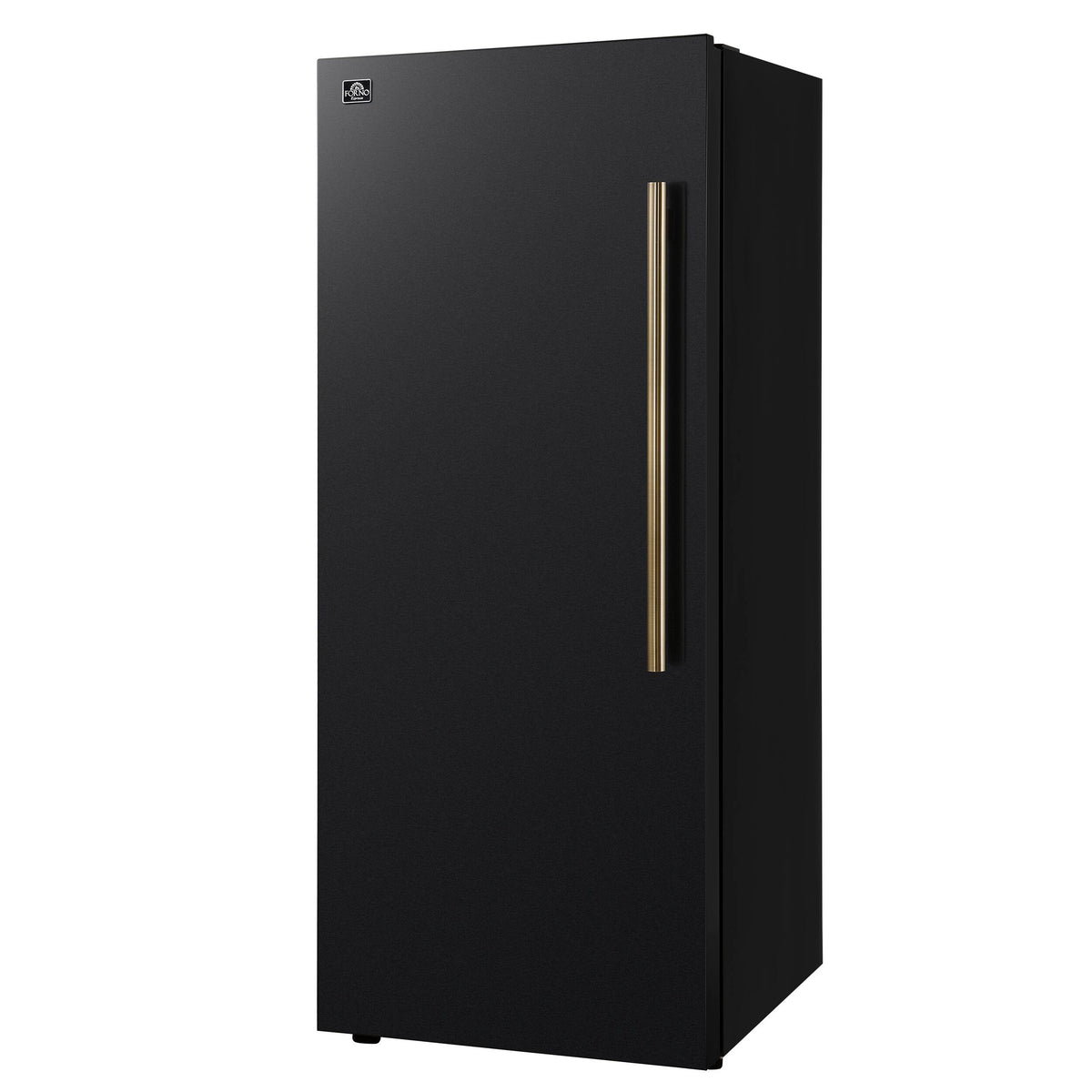 Forno Appliances - Maderno 13.6 Cu. Ft. Left Swing Upright Convertible Freezer with Antique Brass Handles - Black