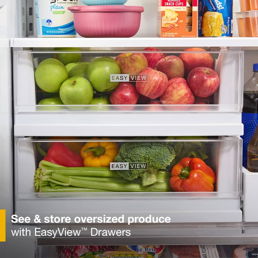 Whirlpool - 36 in. Wide 23 cu. ft. French Door Refrigerator with Dual Ice Makers - Fingerprint-Resistant Stainless Finish