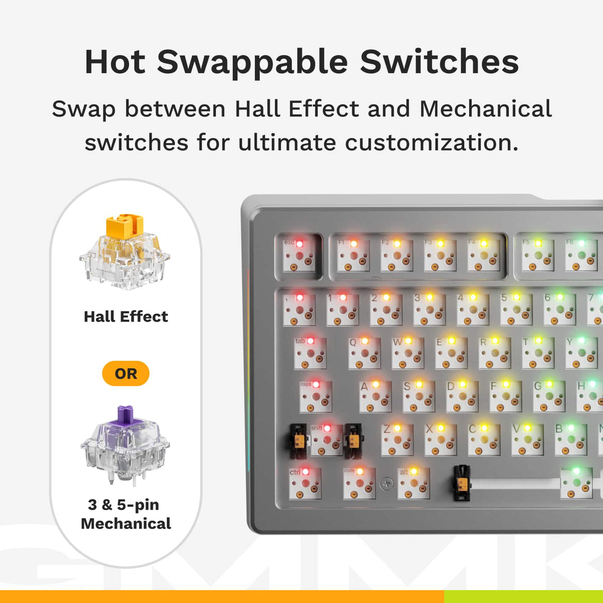 Glorious - GMMK 3 PRO HE 75% Wired Hall-Effect Linear Switch Gaming Keyboard with Rapid Trigger and Adjustable Actuation - Silver