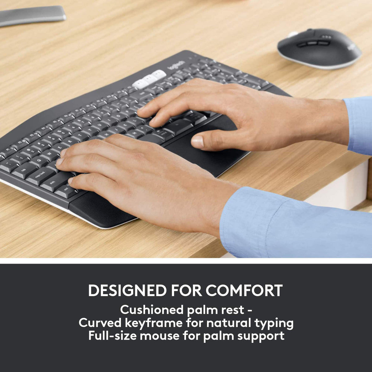 Logitech - MK850 Performance Full-size Wireless Membrane Keyboard and Mouse Combo for PC and Mac - Black