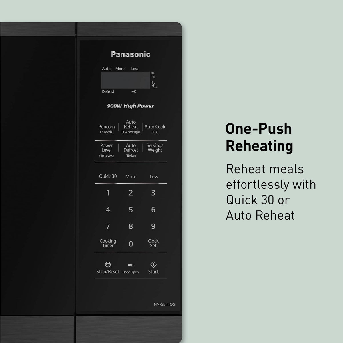 Panasonic - Countertop Microwave Oven, 900W, 0.9 Cu. Ft - Black Stainless Steel