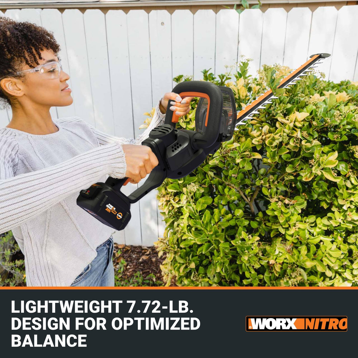 WORX - Nitro WG263 20V 22" Cordless Hedge Trimmer - Black