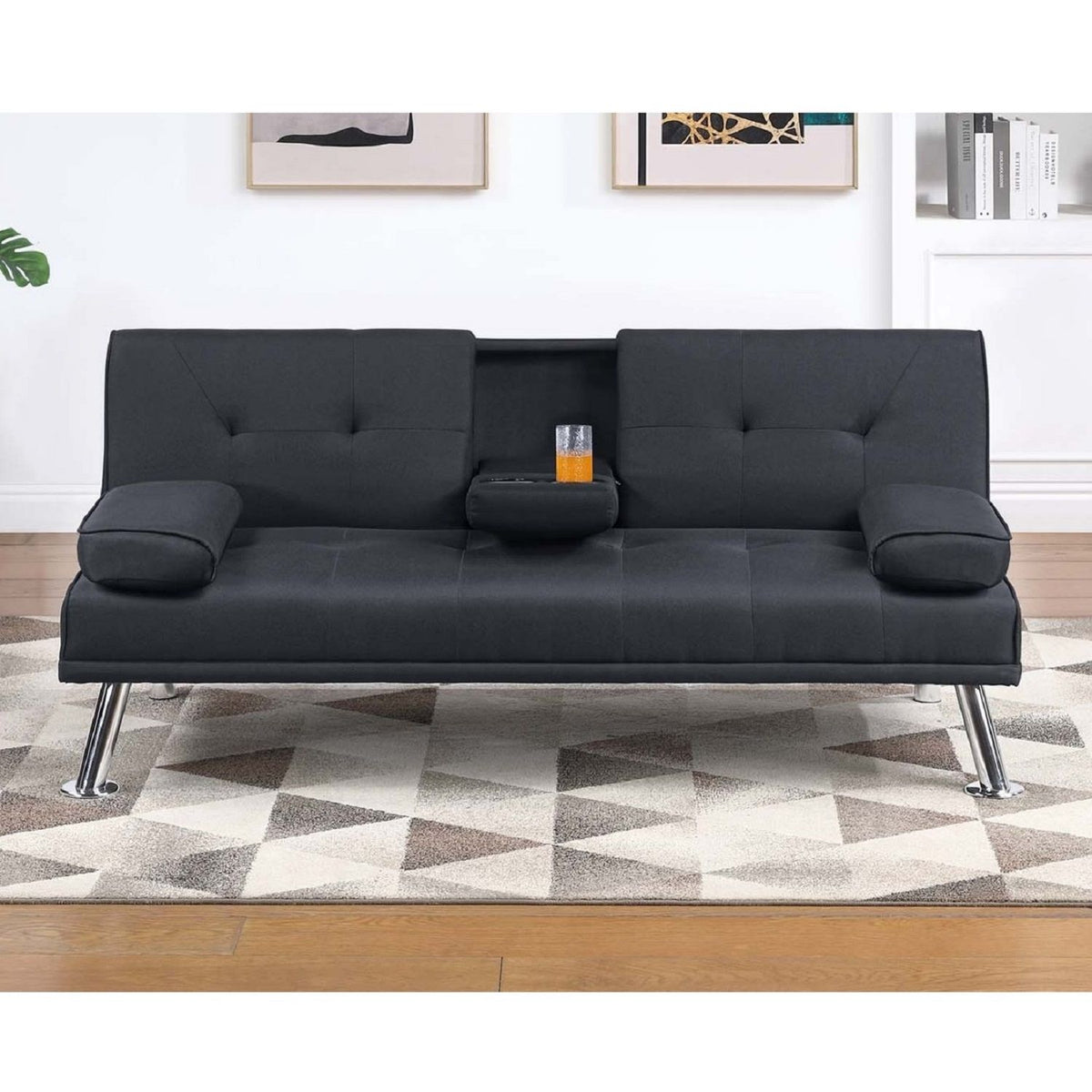 Sofá ajustable con mesa abatible y portavasos