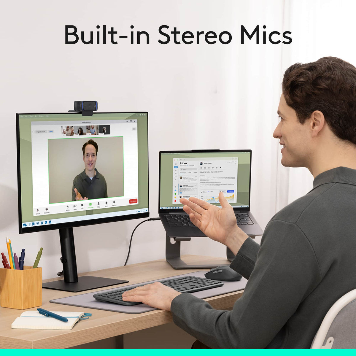 Logitech - C920s Pro 1080 Video Conferencing, Streaming, and Gaming Webcam with Privacy Shutter - Black