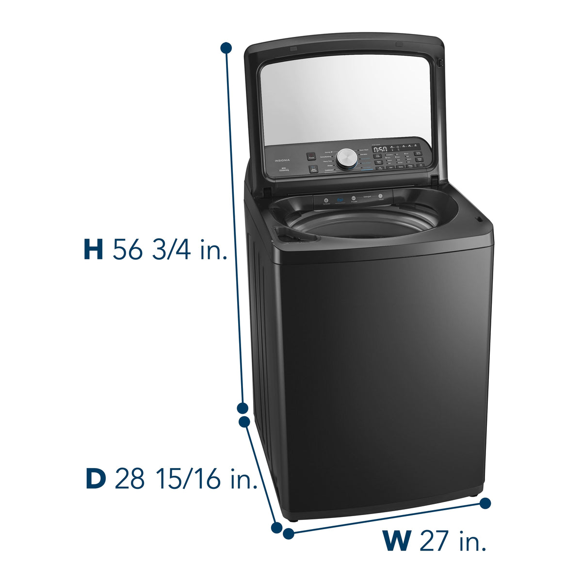 Insignia™ - 4.1 Cu. Ft. Top-Load Washer with ColdMotion Technology - Metallic Gray