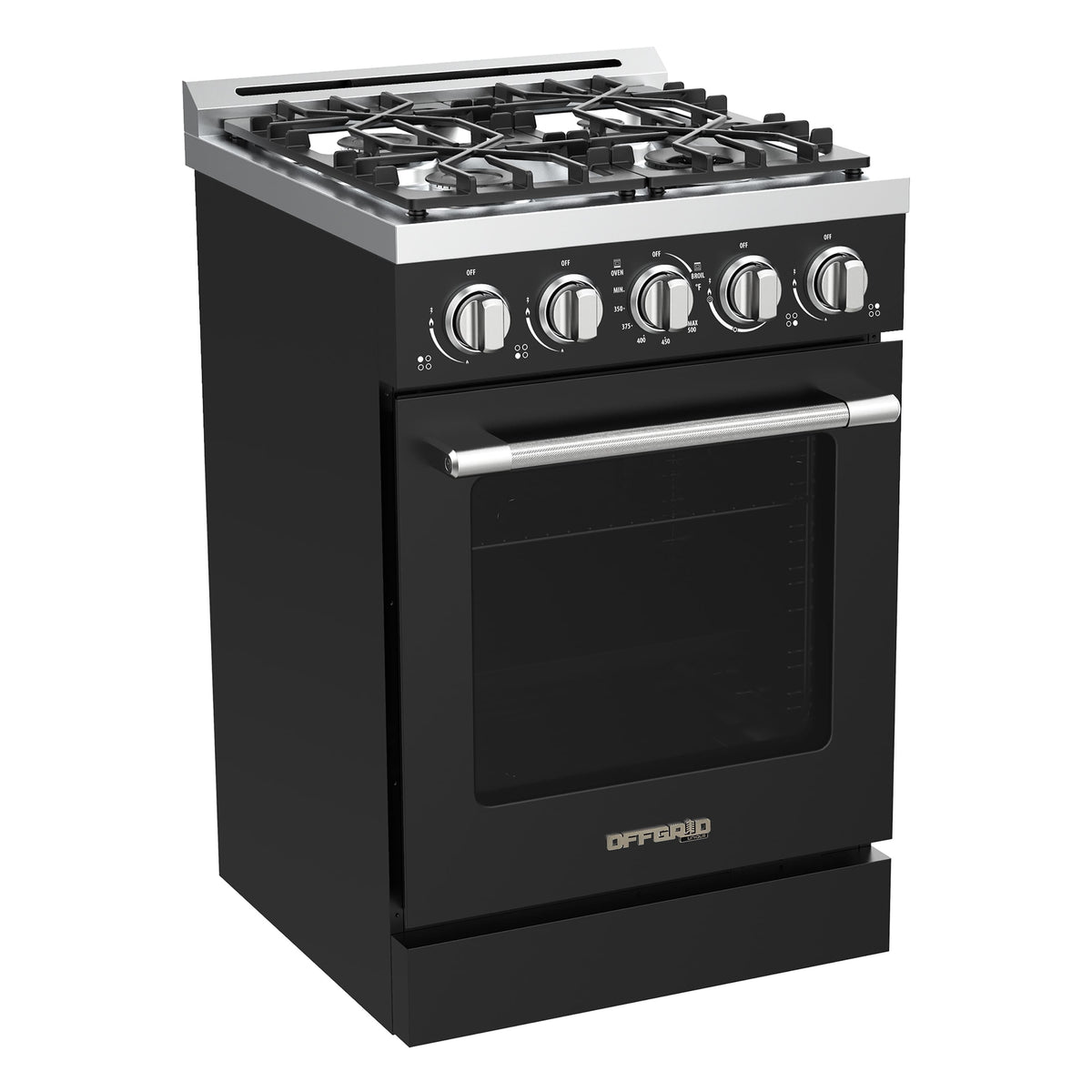 Unique Appliances - Off-Grid 24 in. 4-Burner Waist High Broiler Propane Range in Black - Black