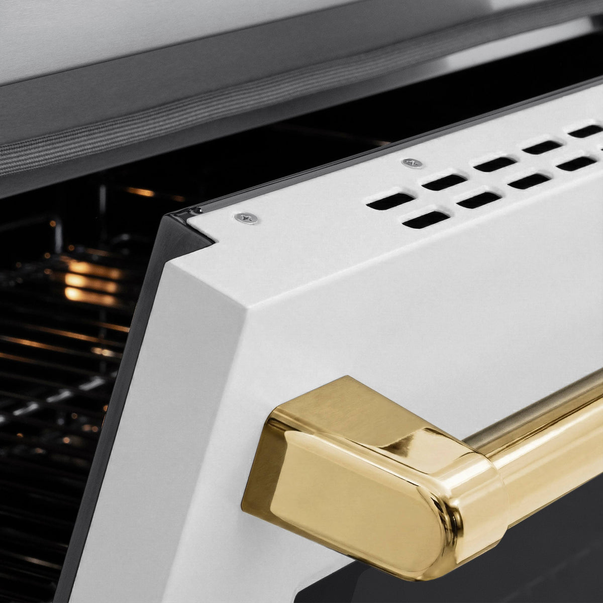 ZLINE - 24 in. Wide 3 Elements Autograph 3.2 cu. ft. Paramount Freestanding Induction Range with Gold Accents with White Door - White Matte