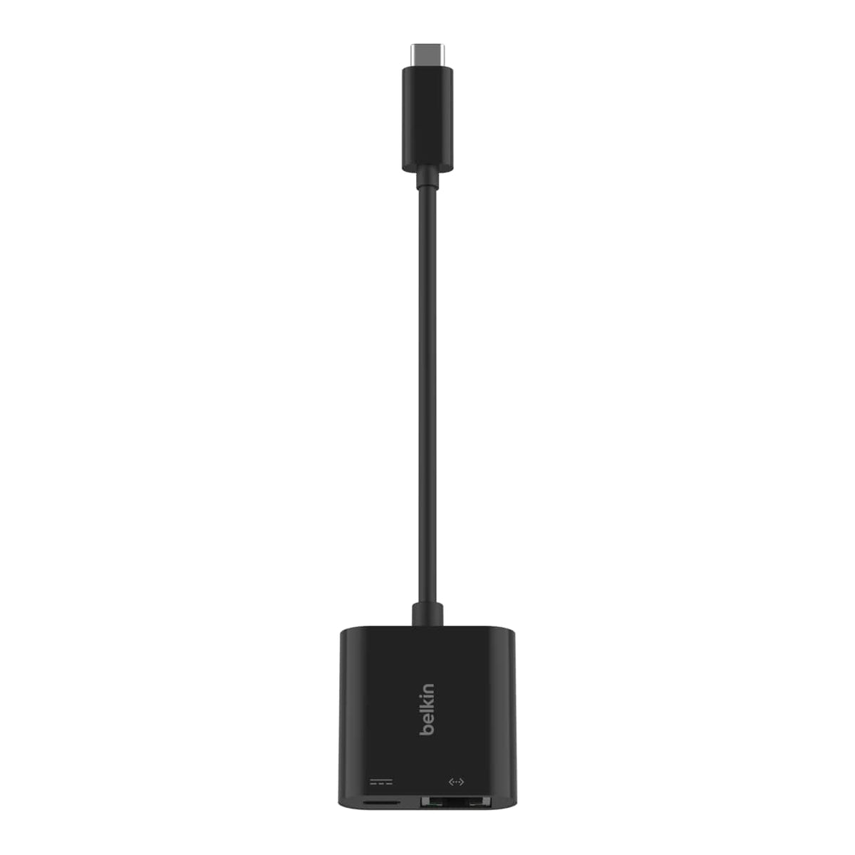 Belkin - USB-C to Ethernet + Charge Adapter with gigabit Ethernet port and USB Power Delivery up to 100W - Black