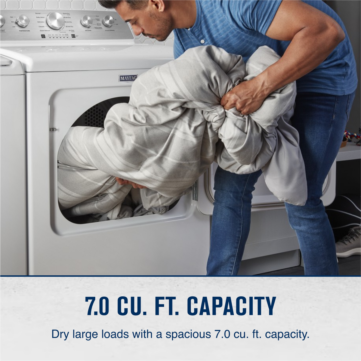Maytag - 7.0 Cu. Ft. Electric Dryer with Extra Power Button - White