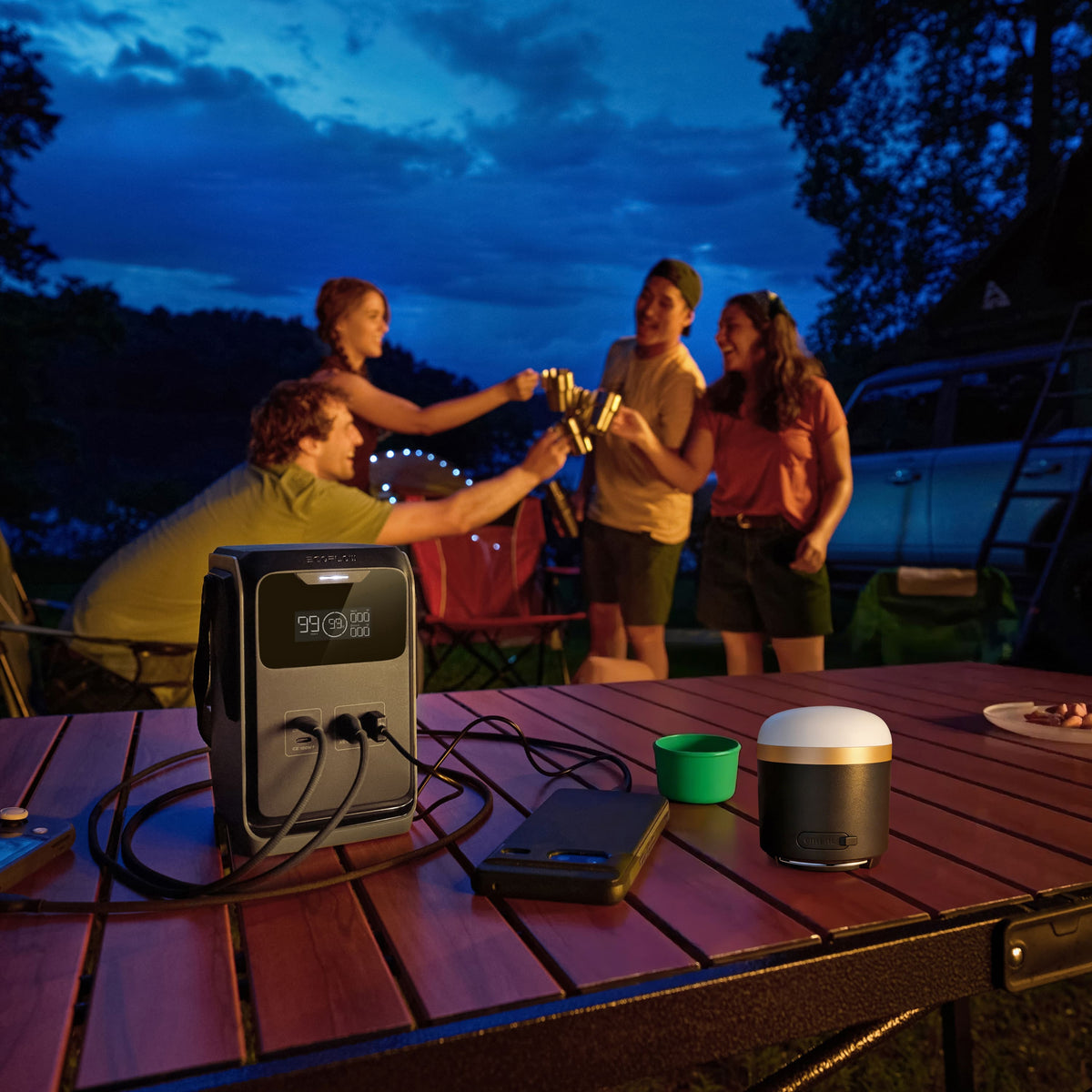 EcoFlow - TRAIL 200 DC Portable Power Station (192 Wh Capacity) with Camping Light - Black