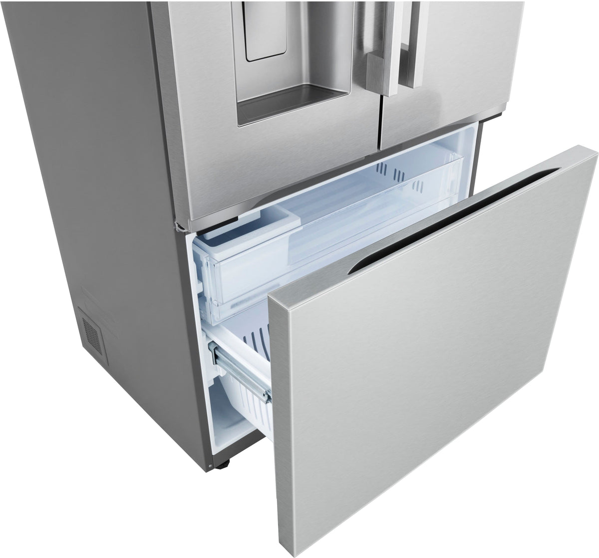 LG - 36-in Counter-Depth MAX 23.7 Cu. Ft. French Door Smart Refrigerator with Zero Clearance - Stainless Steel