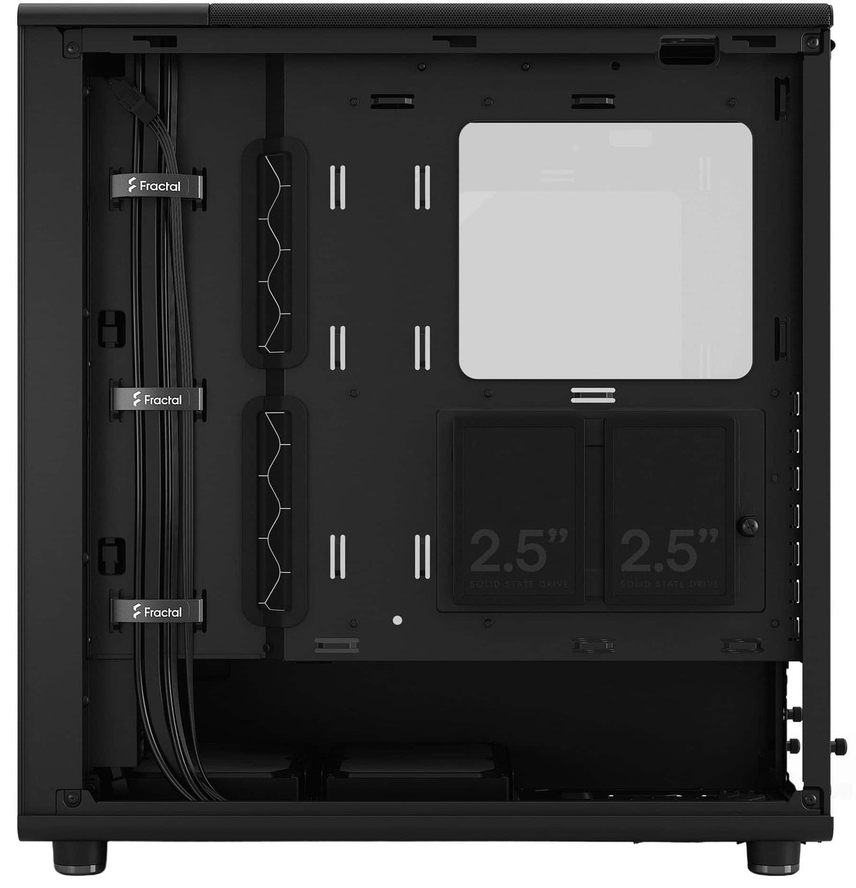 Fractal Design - North Momentum Edition Black E-ATX Chassis with Blackened Oak Front and TG Side Panel Mid Tower PC Case - Black