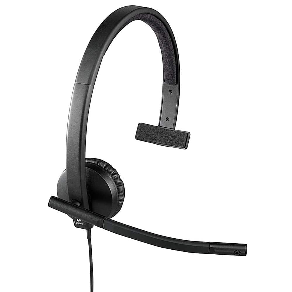 Logitech - H570e Mono Wired Over-the-Ear Headset - Black