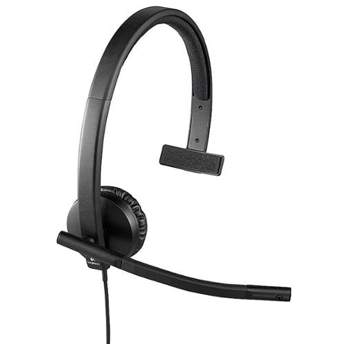 Logitech - H570e Mono Wired Over-the-Ear Headset - Black