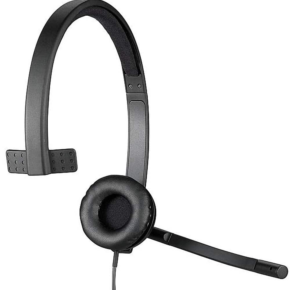 Logitech - H570e Mono Wired Over-the-Ear Headset - Black