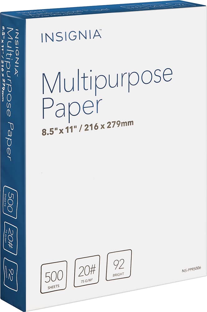 Insignia™ - Multipurpose 8.5" x 11" 500-Count Paper - White