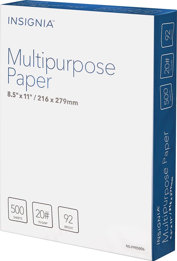 Insignia™ - Multipurpose 8.5" x 11" 500-Count Paper - White