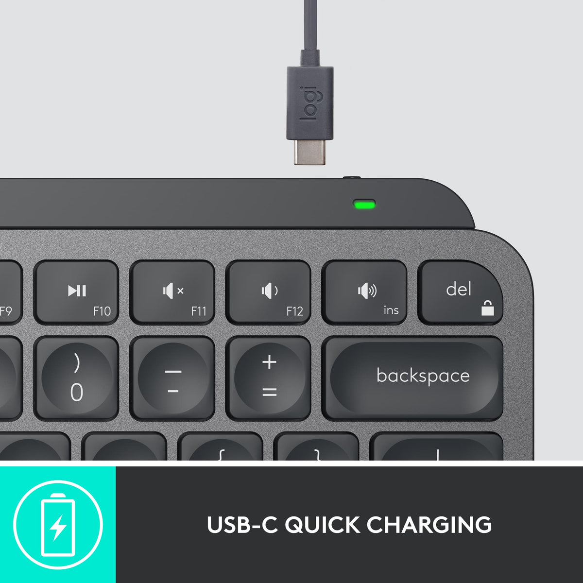 Logitech - MX Keys Mini For Business Compact Wireless Scissor Keyboard with Logi Bolt Technology - Graphite