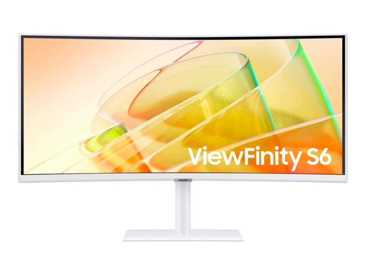 Samsung - ViewFinity 34" S6 (S65TC) UWQHD LED-LCD Curved Monitor (HDMI, DisplayPort, USB) - White