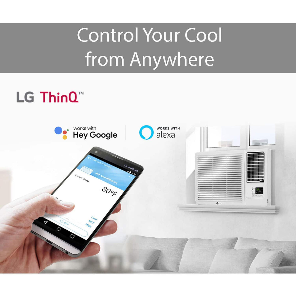 LG - 570 Sq. Ft. 12,200 BTU Window Air Conditioner with Supplemental Heat Function - White