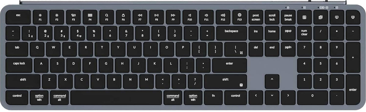 Keychron - B6 Pro 100% Custom Wireless Keyboard with Progrmmable ZMK Support - Space Gray