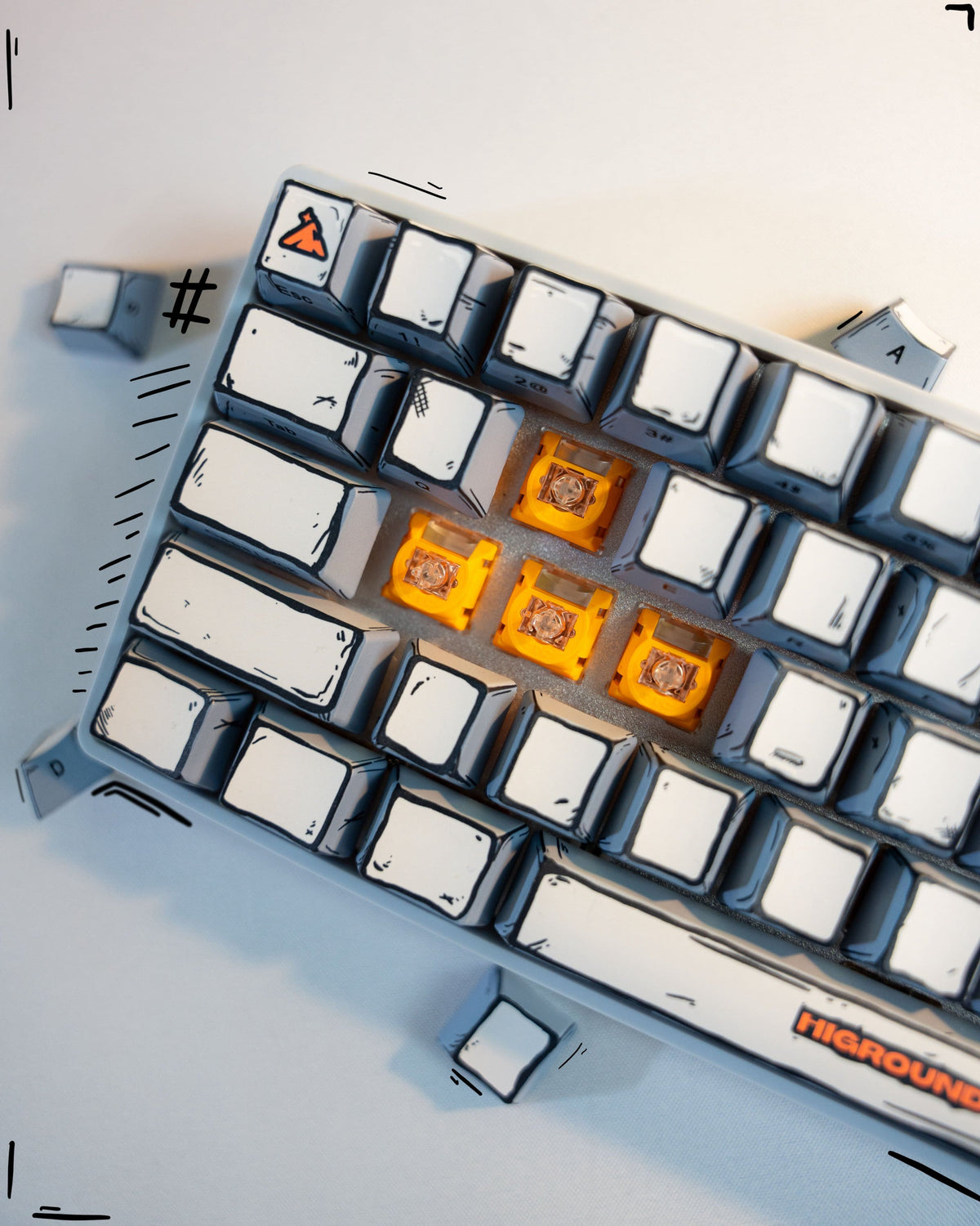 Higround - Basecamp 65+ 65% Wired Mechanical Lubed TTC Milky Switch Gaming Keyboard with RGB Backlighting - Celshade
