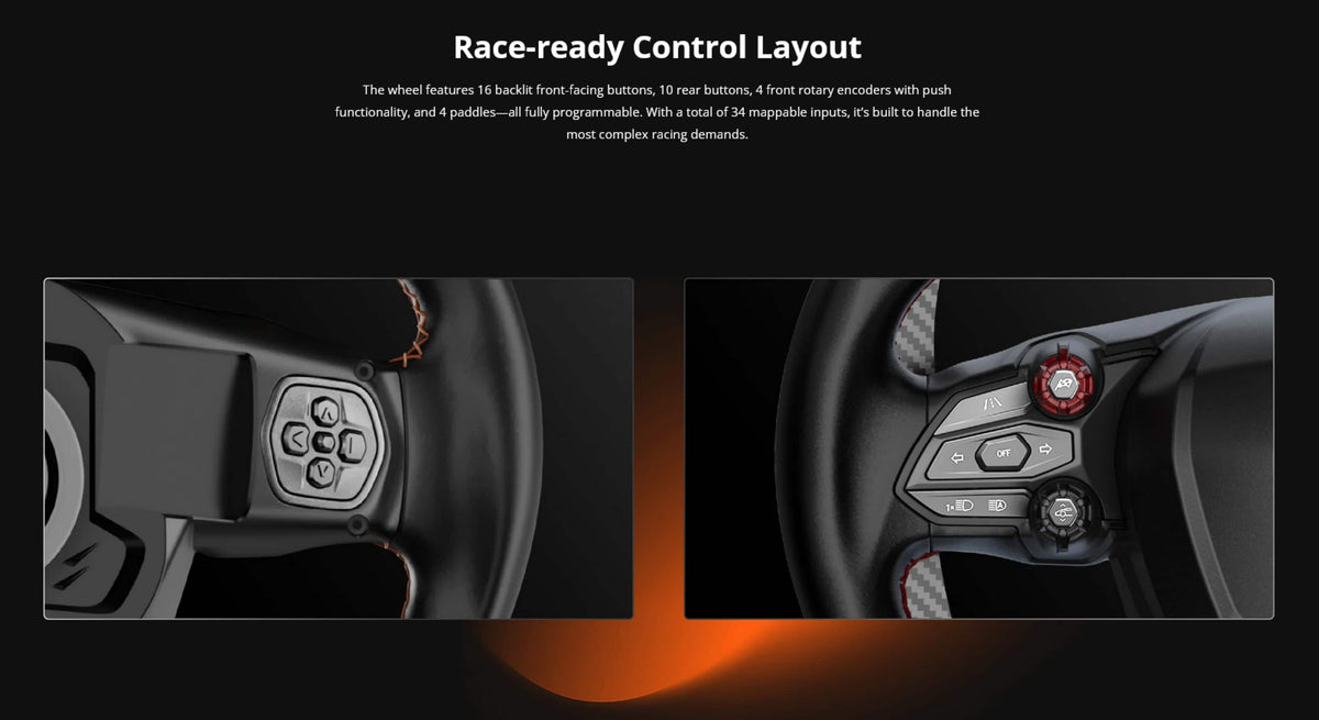 Moza Racing - Lamboghini Revuelto Sim Racing Steering Wheel for Windows - Black