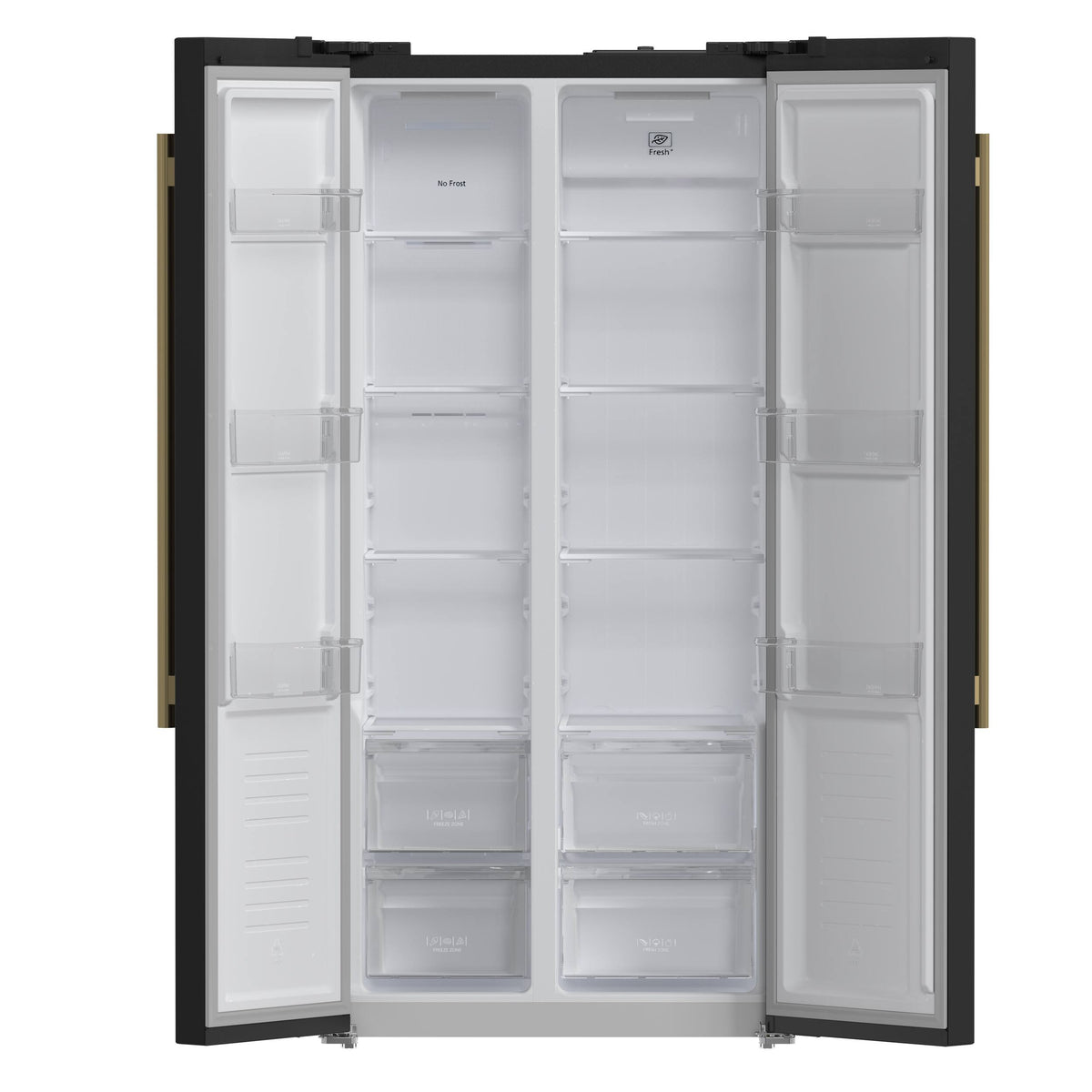 Forno Appliances - 33 in. Wide Salerno 15.6 Cu. Ft. Freestanding Counter-Depth Side-by-Side Refrigerator with Customizable Handles - Black