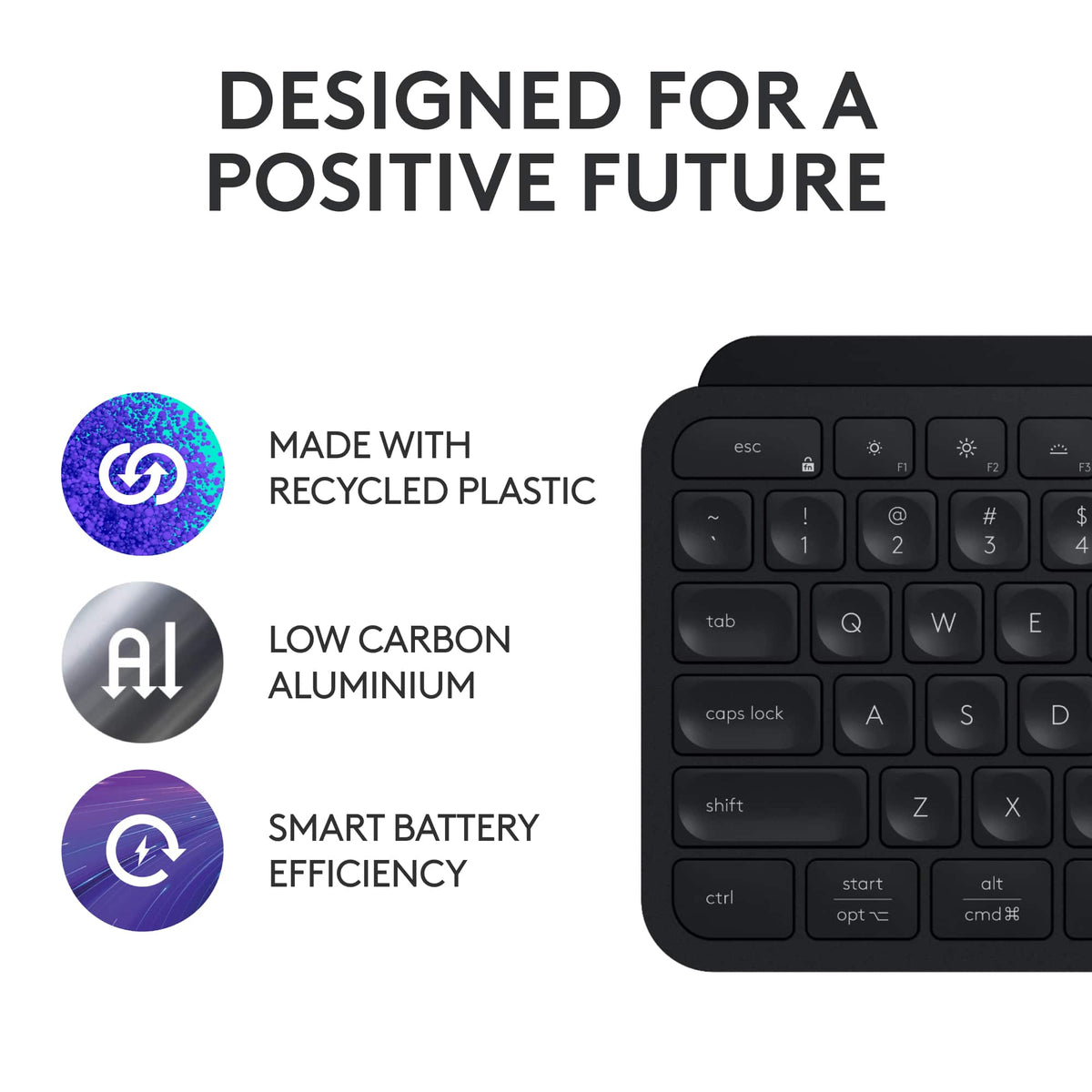 Logitech - MX Keys S Universal Full-size Wireless Scissor Keyboard for PC and Mac with Backlit keys - Black
