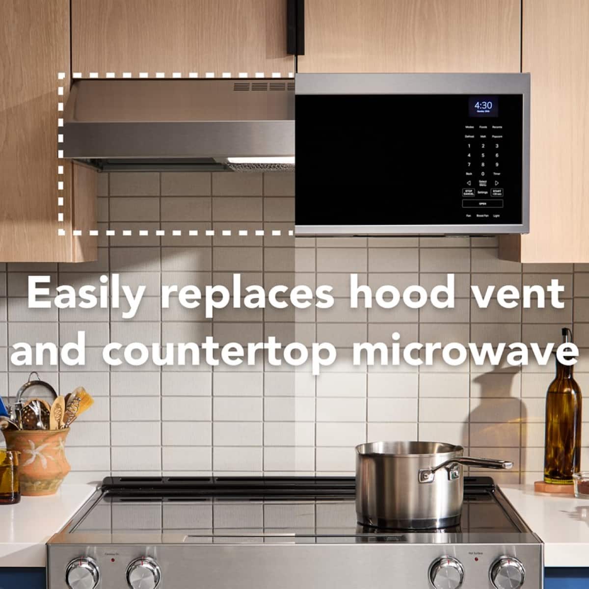KitchenAid - 1.1 Cu. Ft. Low Profile Over-the-Range Smart Microwave with Sensor Cooking and Dual Fan Ventilation - Stainless Steel Fingerprint Resistant