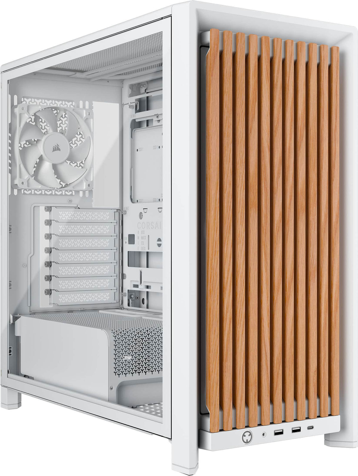 CORSAIR - FRAME 4000D WOOD RS Modular High Airflow Mid-Tower PC Case - White & Oak