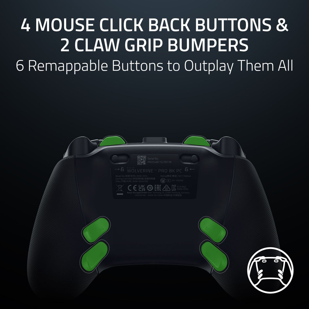 Razer - Wolverine V3 Pro 8K Wireless Gaming Controller with TMR Thumbsticks and Swappable Caps for PC - Black