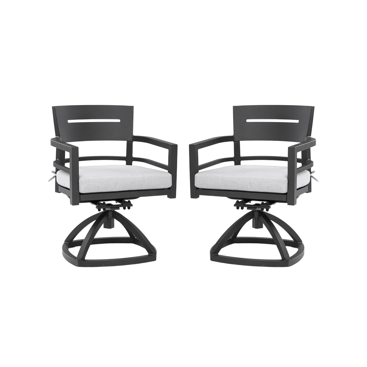 Outdoor Patio Swivel Rocker With Outdoor Grade Sunbrella Fabric Cushions (Set of 2) - Ember Black