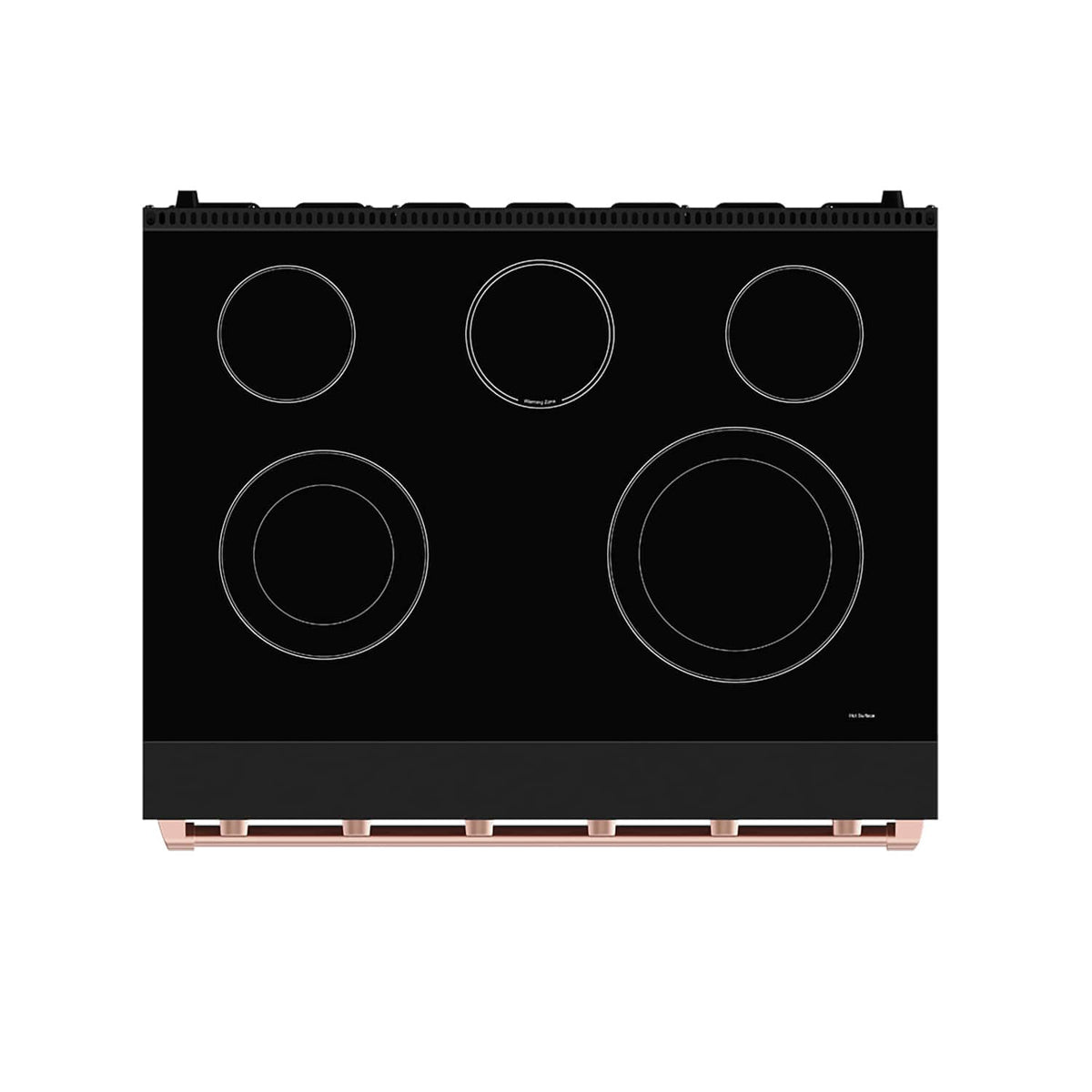 36 in. Wide 5 Elements Gordon Ramsay Series by Thor Kitchen 6.0 Cu.Ft Freestanding Electric Range with Rose Gold Handles - Black