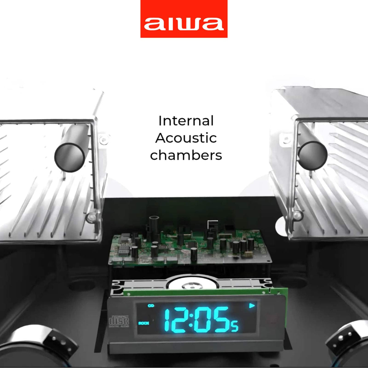 Aiwa - Exos Home Bluetooth Speaker with CD Player - Black