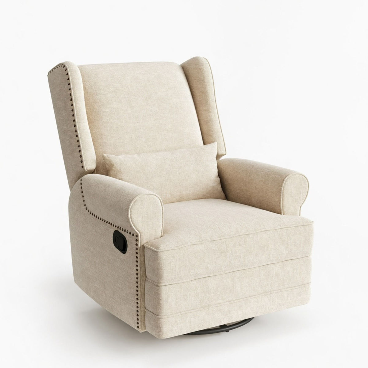 Sillón reclinable giratorio extra ancho con otomana