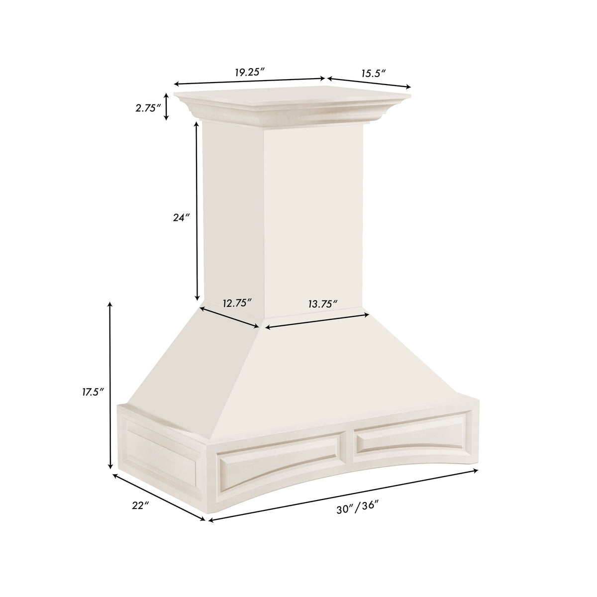 ZLINE - 30 inches - Externally Vented - Wall Range Hood - Cottage White