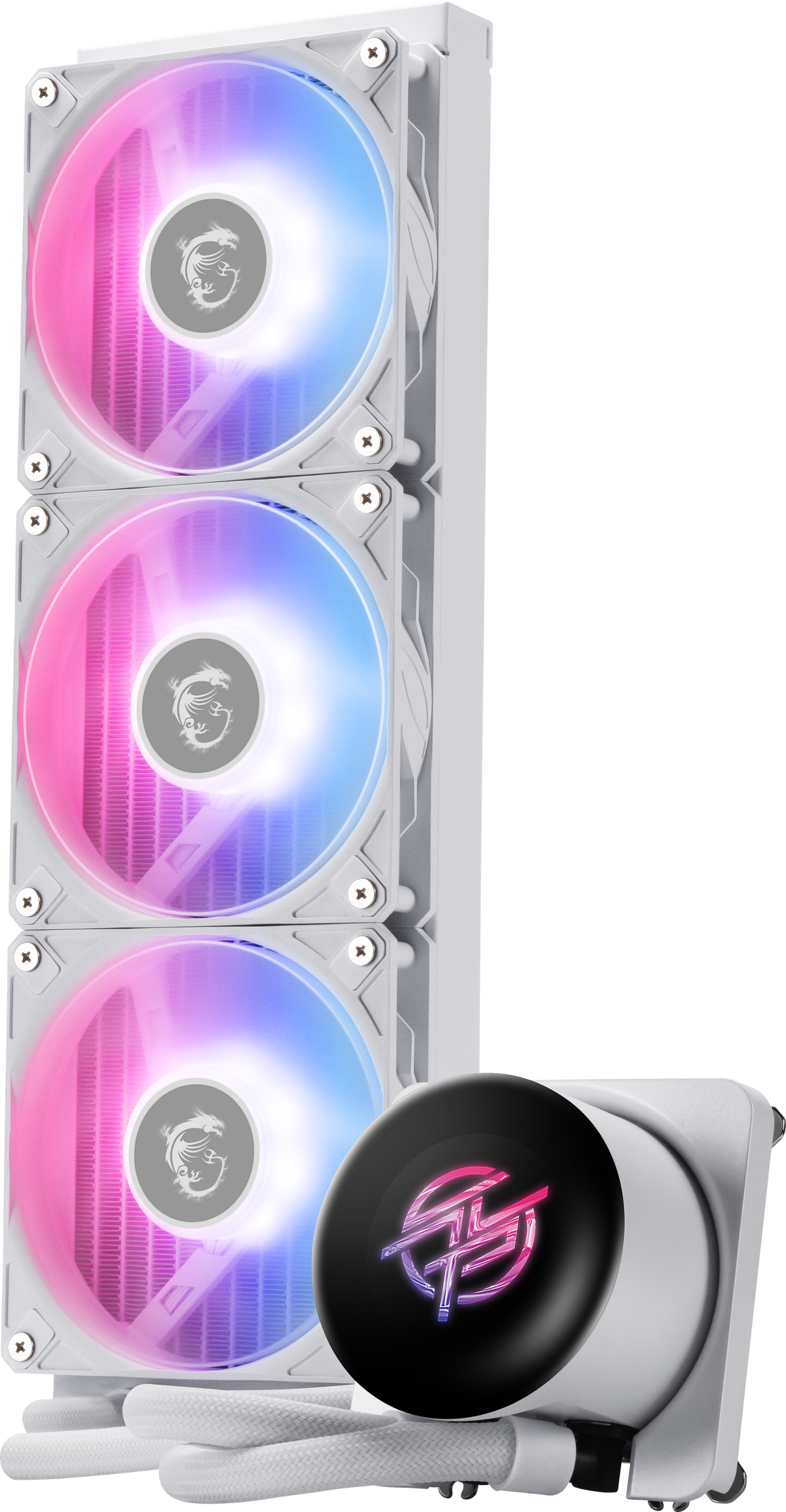 MSI - MPG CORELIQUID P13 360 -CPU Liquid Cooler-360mm Radiator-IPS 2.1"LCD Screen-Triple 120mm ARGB PWM Fans-Uni Bracket - White