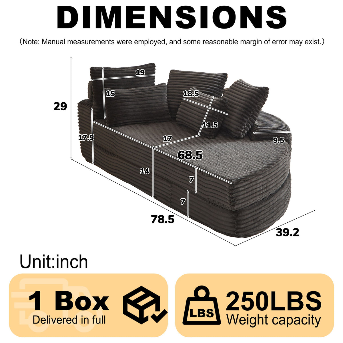 Sofá cama semicircular 2 en 1 con almohada para el cuello