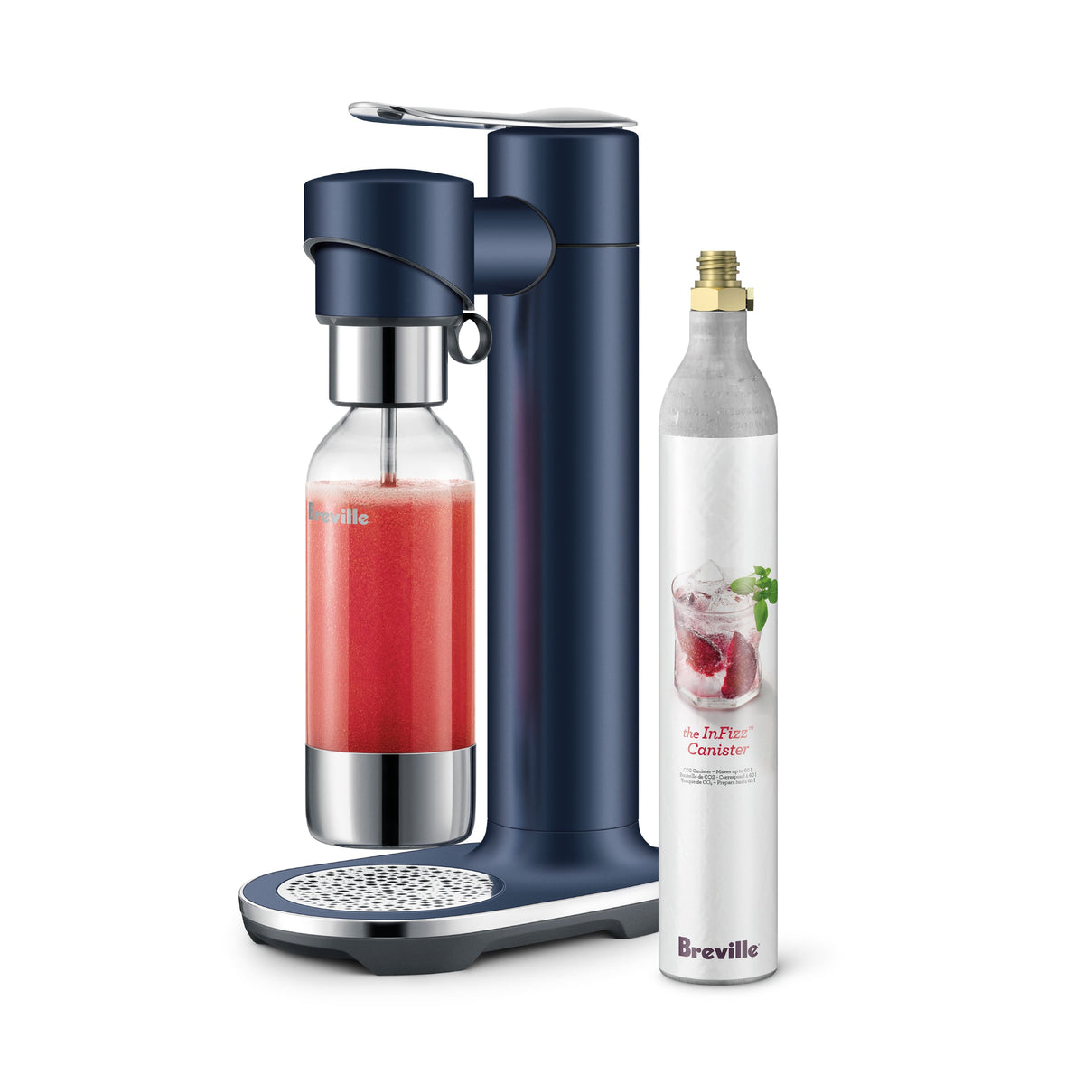 Breville - the InFizz Fusion Bundle w/CO2 - Damson Blue
