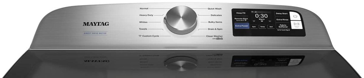 Maytag - 5.3 Cu. Ft. High-Efficiency Smart Top Load Impeller Washer with Extra Power - White