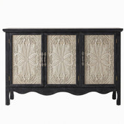 Aparador de 3 puertas con almacenamiento - Negro